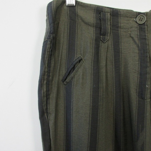 Anthropologie TINY Women's Striped Pants Olive Green Boho Hippie Trousers 260 - Picture 6 of 14